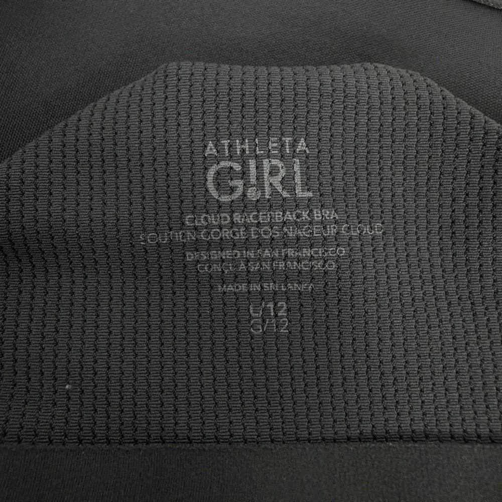 Athleta Girl Sports Bra L 12 Blue Gray Racerback Athletic Crop Top
